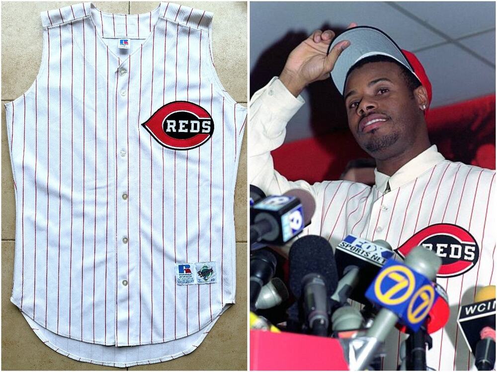 Cincinnati Reds 90s Russell Diamond VEST Authentic jersey 40 M white Alt MLB vtg
